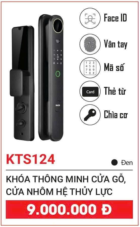 Khóa thông minh SIKER KTS124 cửa gỗ, cửa nhôm hệ thủy lực
