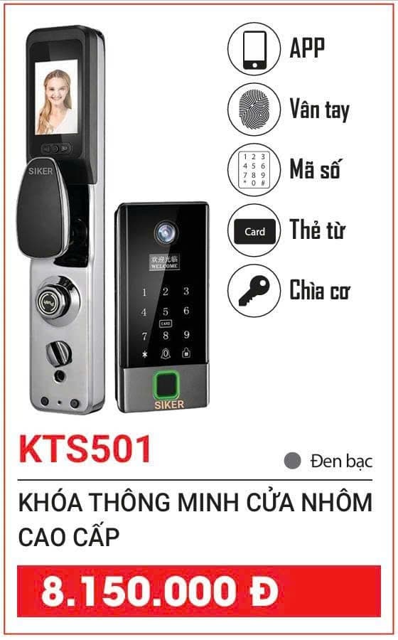 Khóa thông minh SIKER KTS501 cửa nhôm cao cấp