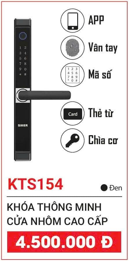 Khóa Thông Minh SIKER KTS154 Cửa Nhôm Cao Cấp