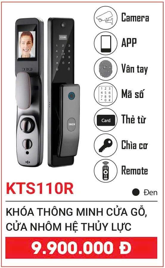 Khóa thông minh SIKER KTS110R cửa gỗ, cửa nhôm hệ thủy lực