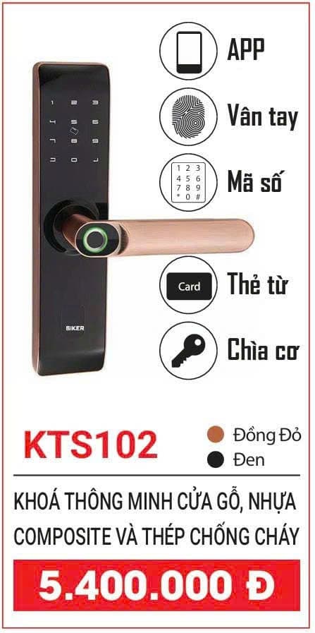 Khóa thông minh SIKER KTS102 cho cửa gỗ/composite